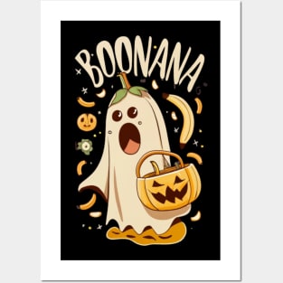 Boonana Cute Ghost Banana Halloween Costume Men Women Kids Posters and Art